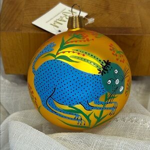 Vibrant Gold and Blue Holiday Ornament